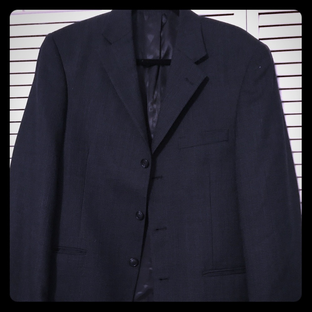 Worn once to a wedding navy blue suit jacket